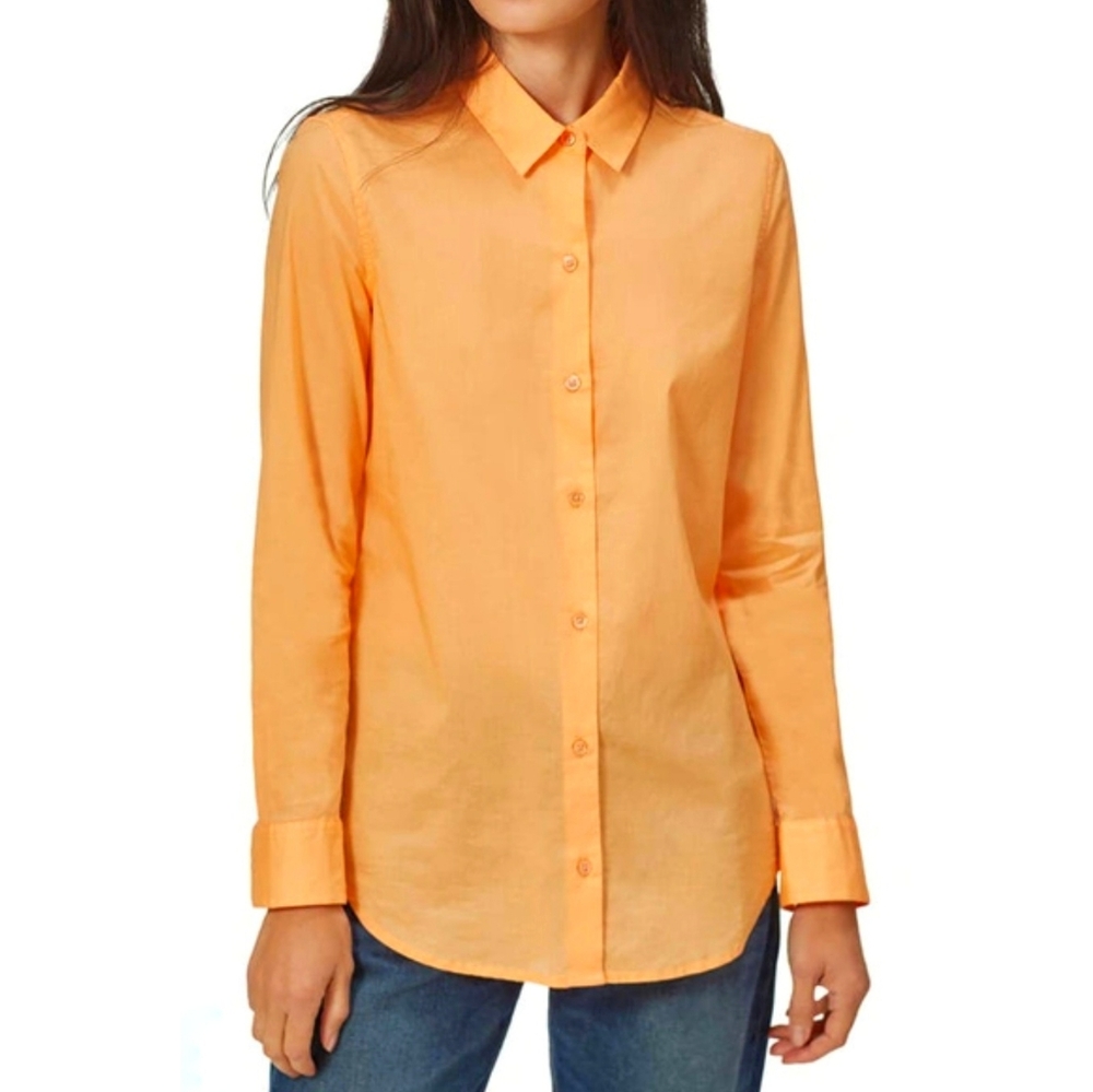 Equipment Femme Cotton Orange Button Long Sleeve Shirt